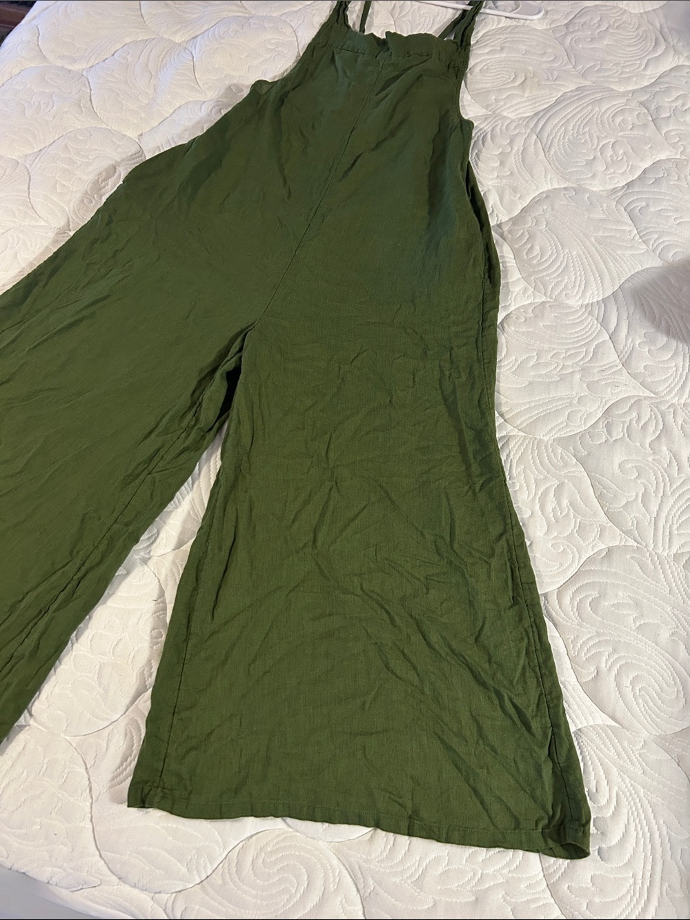 Haute Hippie Olive Wide-Leg Jumpsuit with Adjustable Straps Size Medium - Picture 3 of 10
